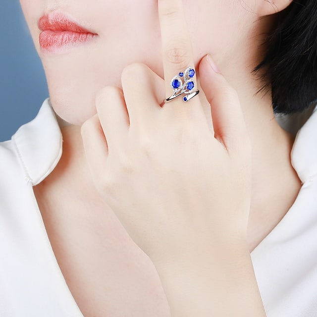 14k Gold 1.28 Ctw Natural Sapphire & Diamond Ring - 2