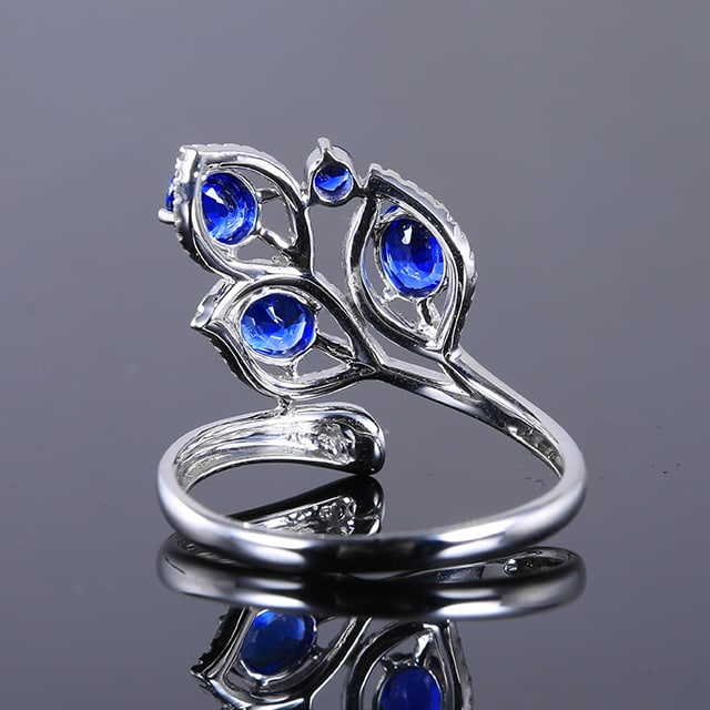 14k Gold 1.28 Ctw Natural Sapphire & Diamond Ring - 3