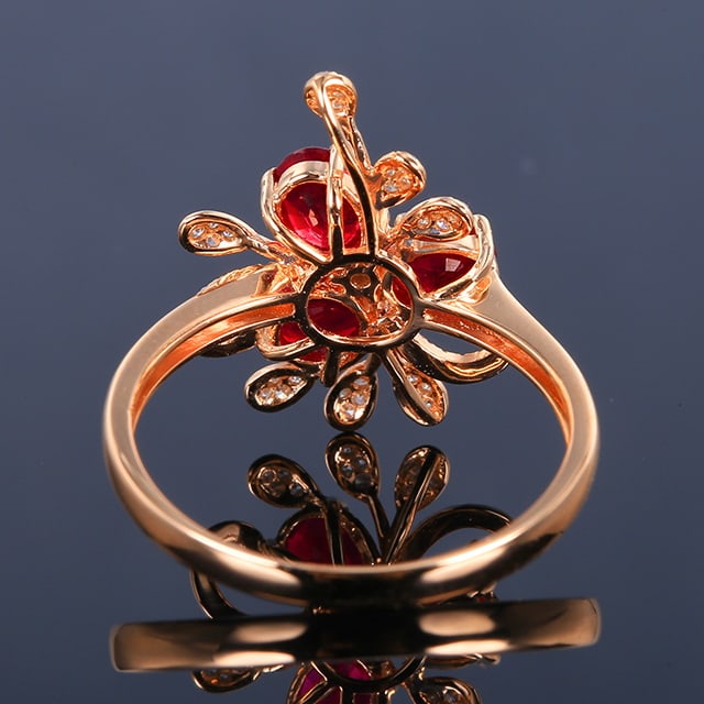 14k Gold 1.49 Ctw Vivid Red Natural Ruby & Diamond Ring - 2