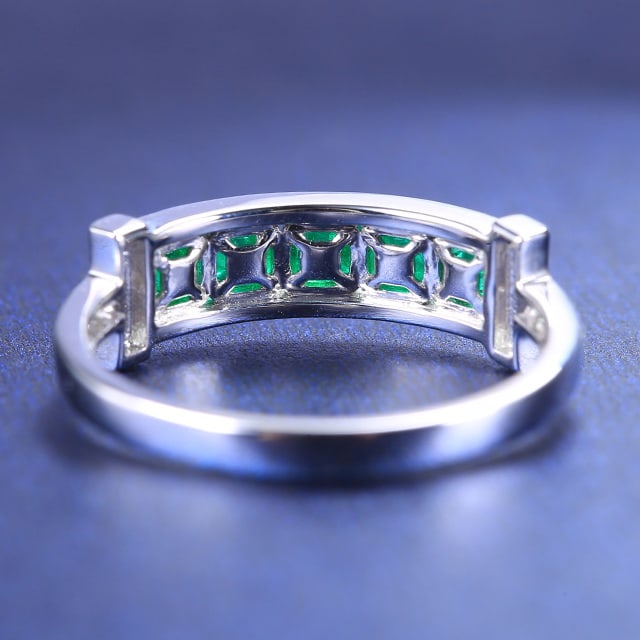 14k Gold 1.20 Ctw Vivid Green Natural Emerald & Diamond Ring - 3