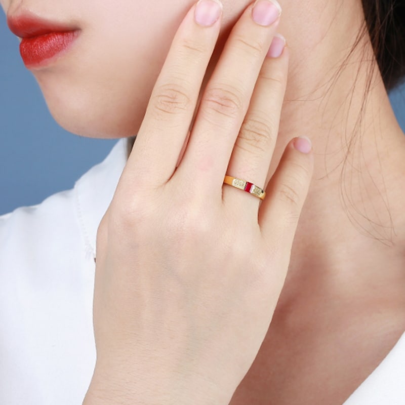 14k Gold 0.27 Ctw Natural Ruby & Diamond Ring - 2