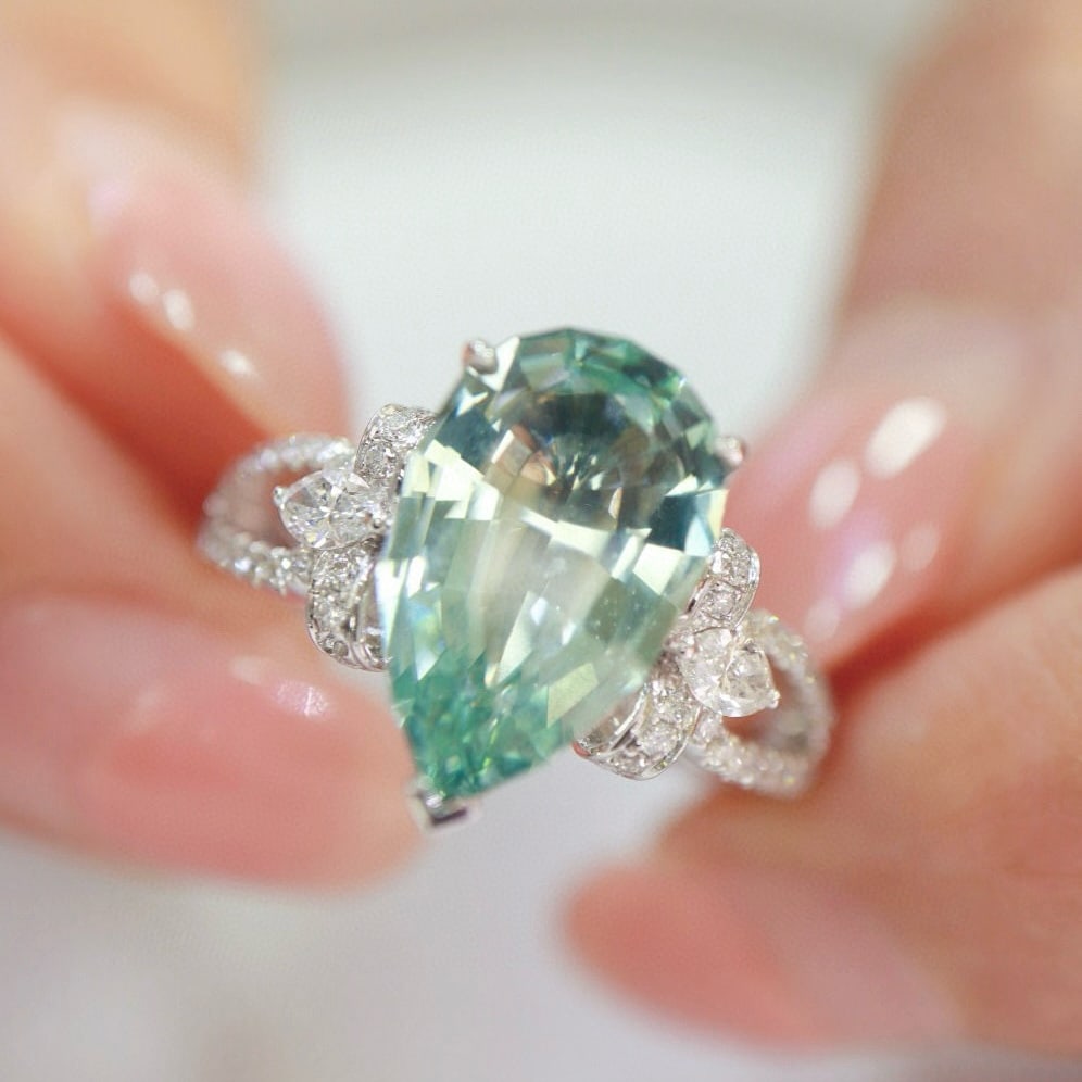 14k Gold 3.16 Ctw Natural Aquamarine & Diamond Ring - 2