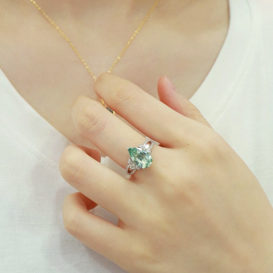 14k Gold 3.16 Ctw Natural Aquamarine & Diamond Ring - 4