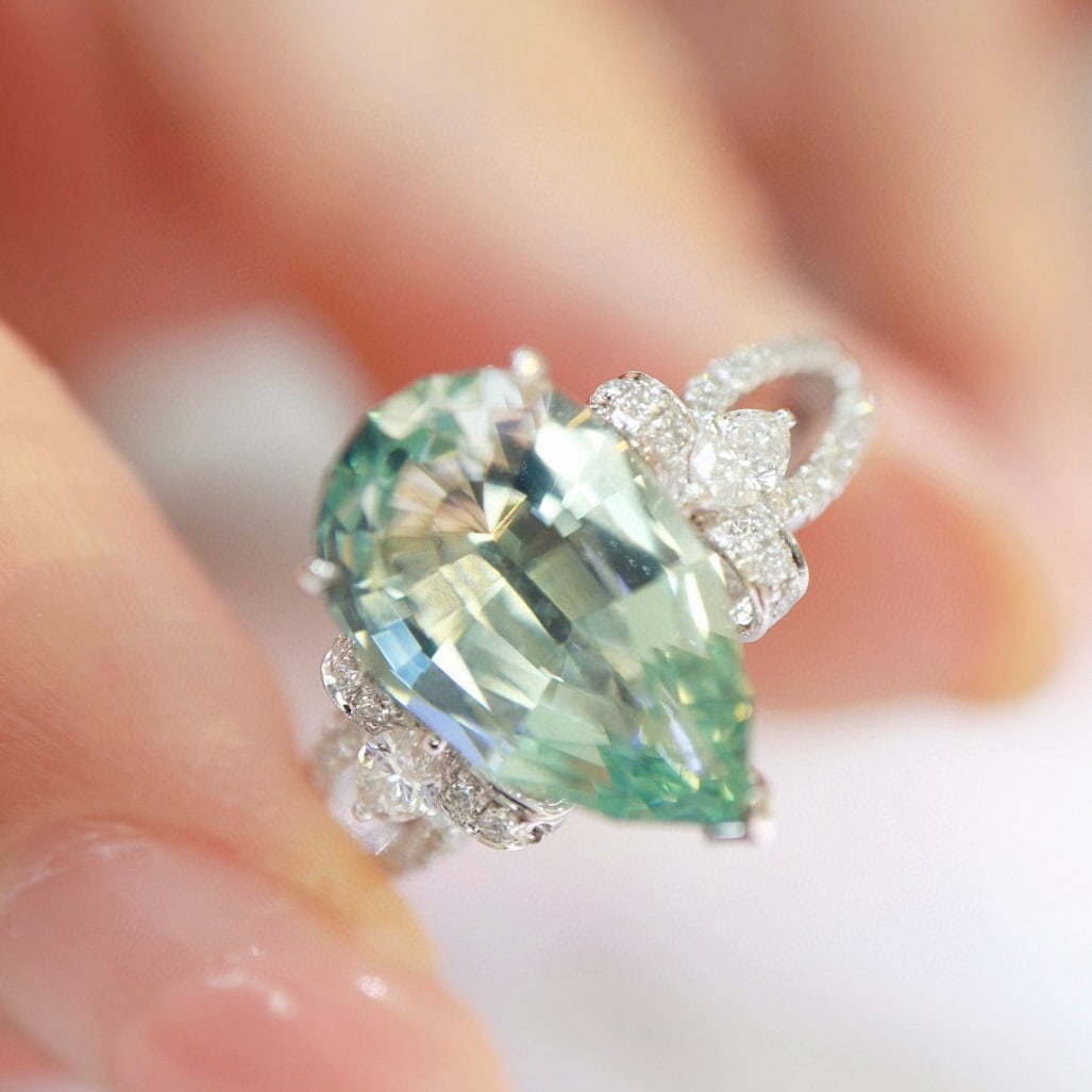 14k Gold 3.16 Ctw Natural Aquamarine & Diamond Ring - 8