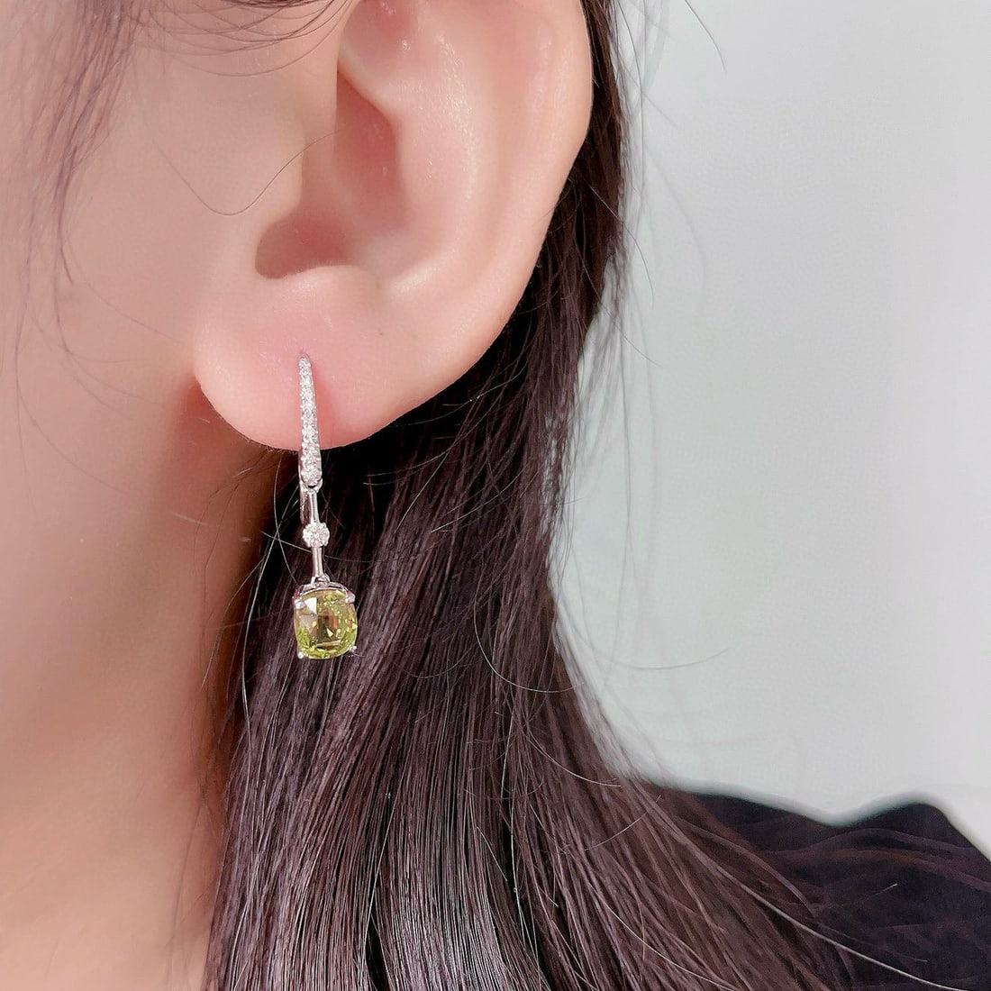 14k Gold 2.9 Ct Natural Sapphire & Diamond Earrings - 5