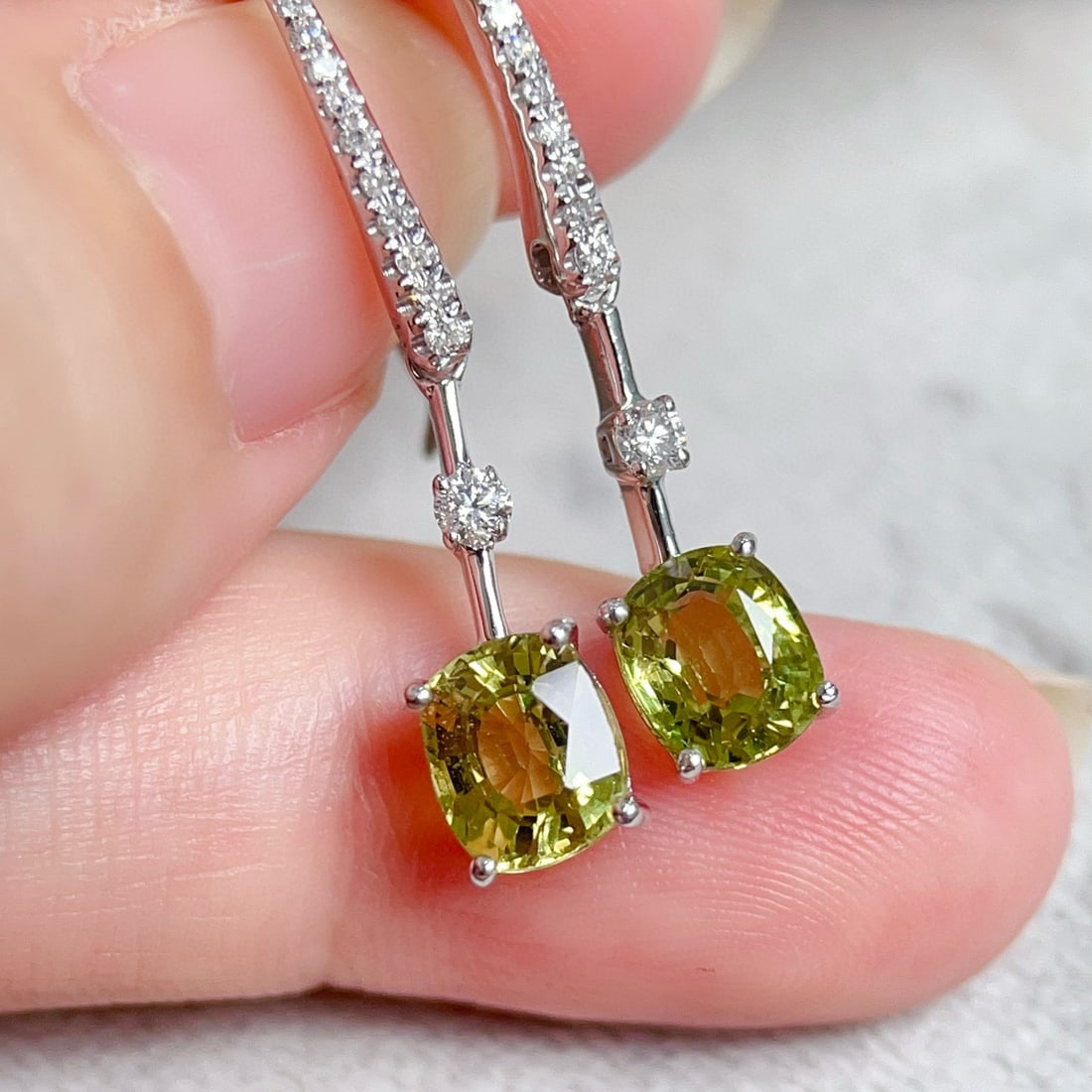 14k Gold 2.9 Ct Natural Sapphire & Diamond Earrings - 6