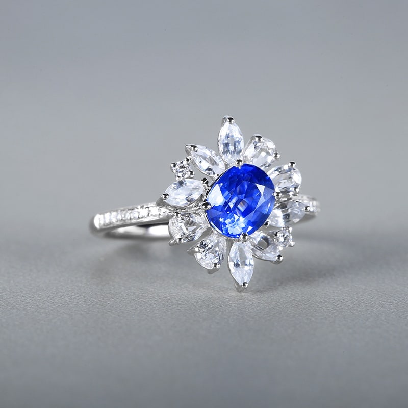 14k Gold 2.17 Ctw Natural Sapphire & Sapphire Ring - 2