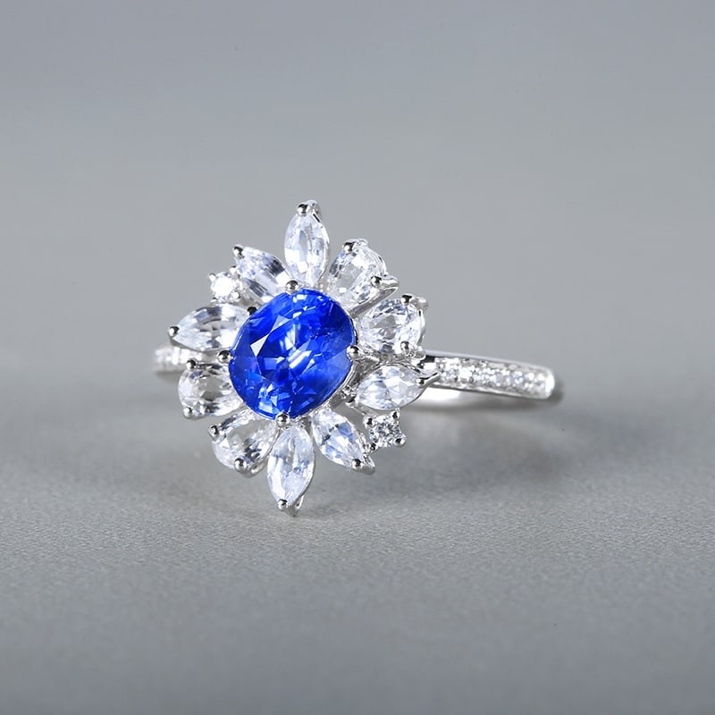 14k Gold 2.17 Ctw Natural Sapphire & Sapphire Ring - 3