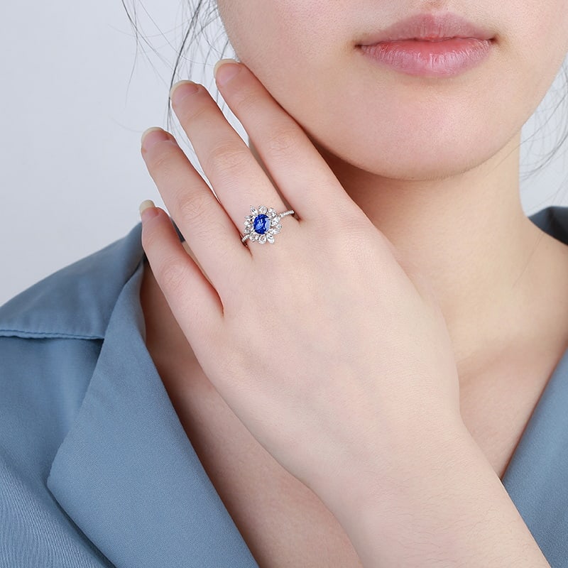 14k Gold 2.17 Ctw Natural Sapphire & Sapphire Ring - 4