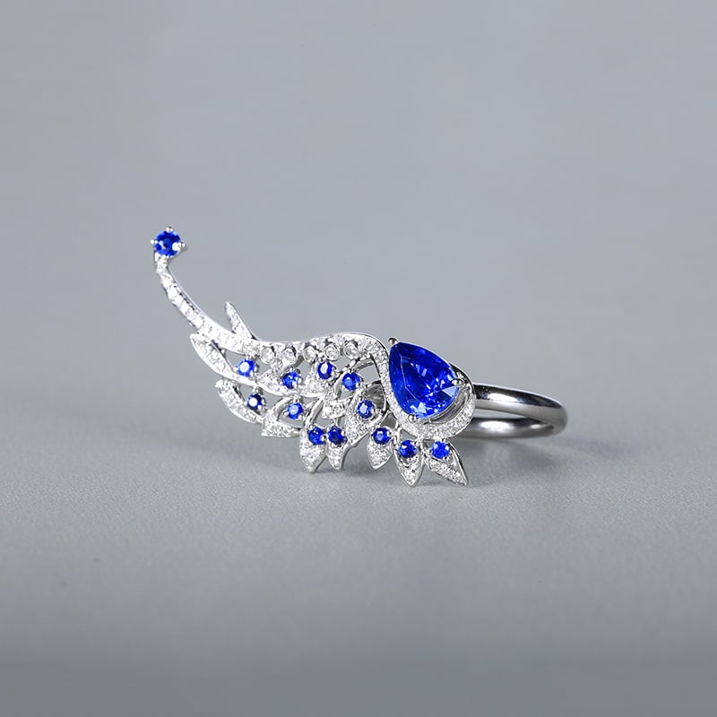 14k Gold 1.67 Ctw Natural Sapphire & Diamond Ring - 3