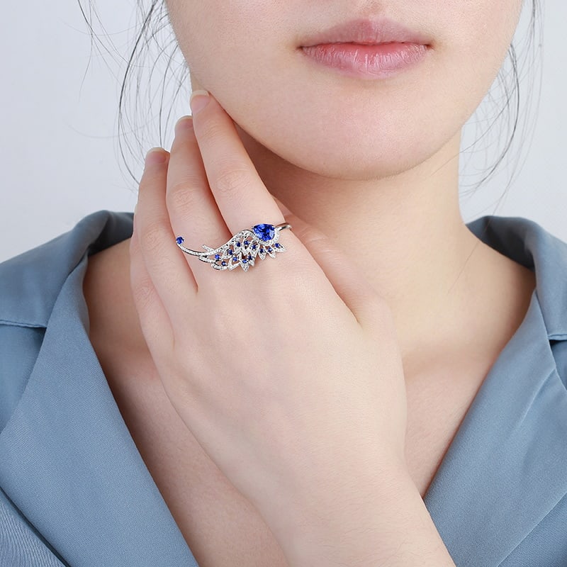 14k Gold 1.67 Ctw Natural Sapphire & Diamond Ring - 4