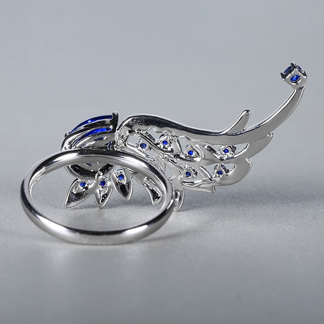 14k Gold 1.67 Ctw Natural Sapphire & Diamond Ring - 5