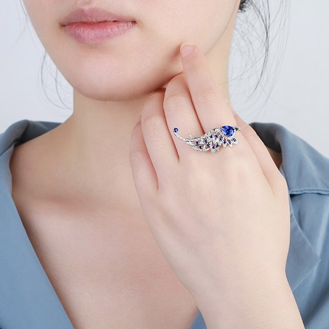 14k Gold 1.67 Ctw Natural Sapphire & Diamond Ring - 6