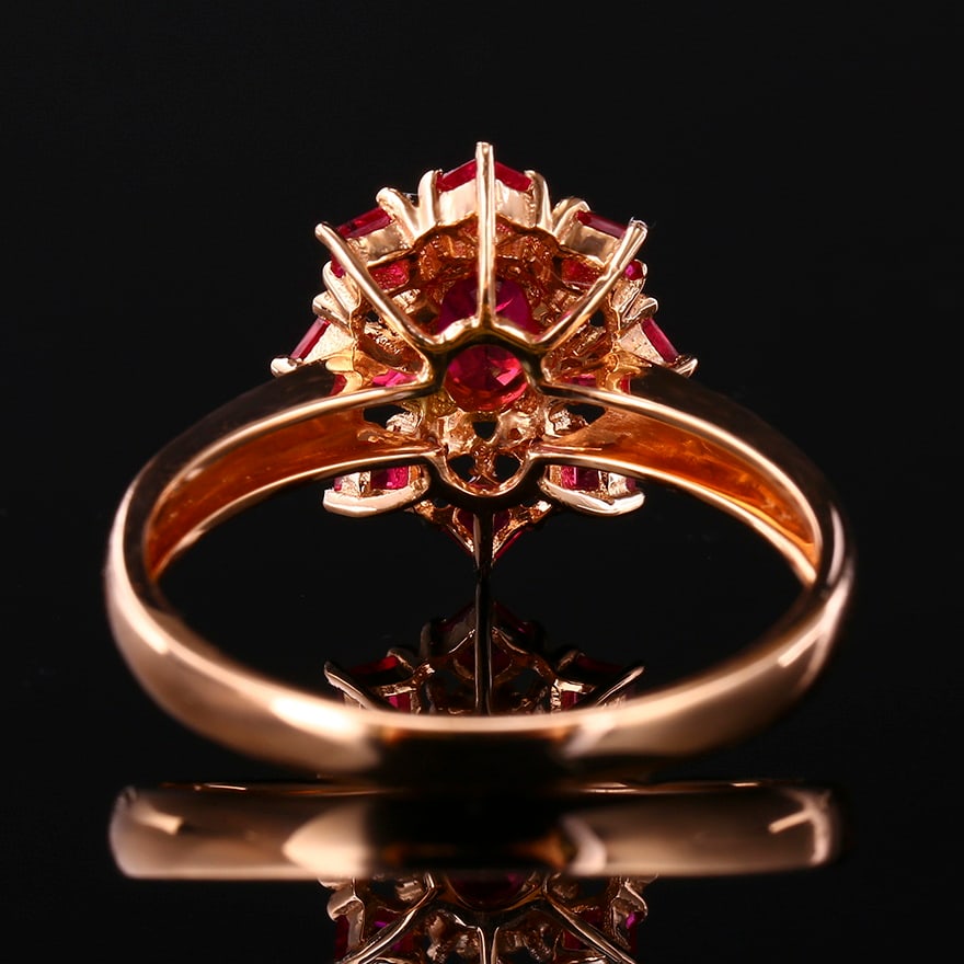 14k Gold 1.14 Ctw Natural Ruby & Diamond Ring - 4