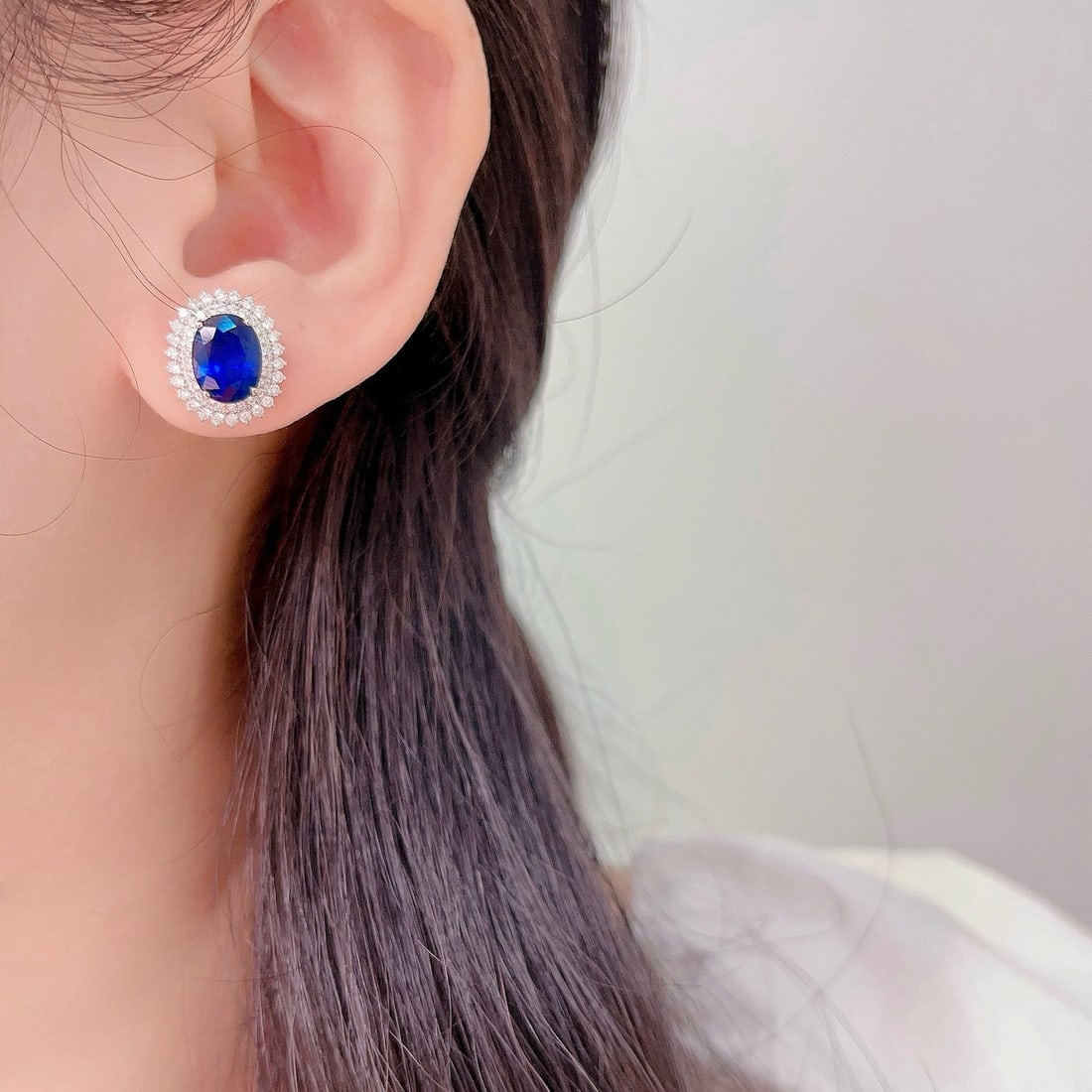 14k Gold 5.06 Ctw Natural Sapphire & Diamond Earrings - 5