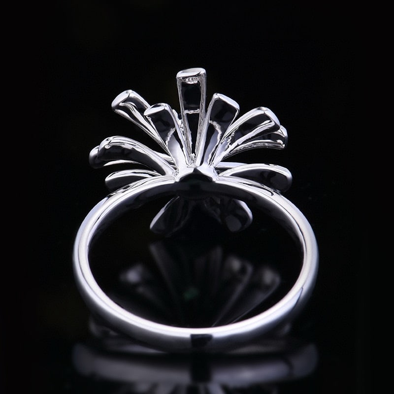 14k Gold 0.97 Ctw Natural Sapphire & Diamond & Flowers Ring - 5