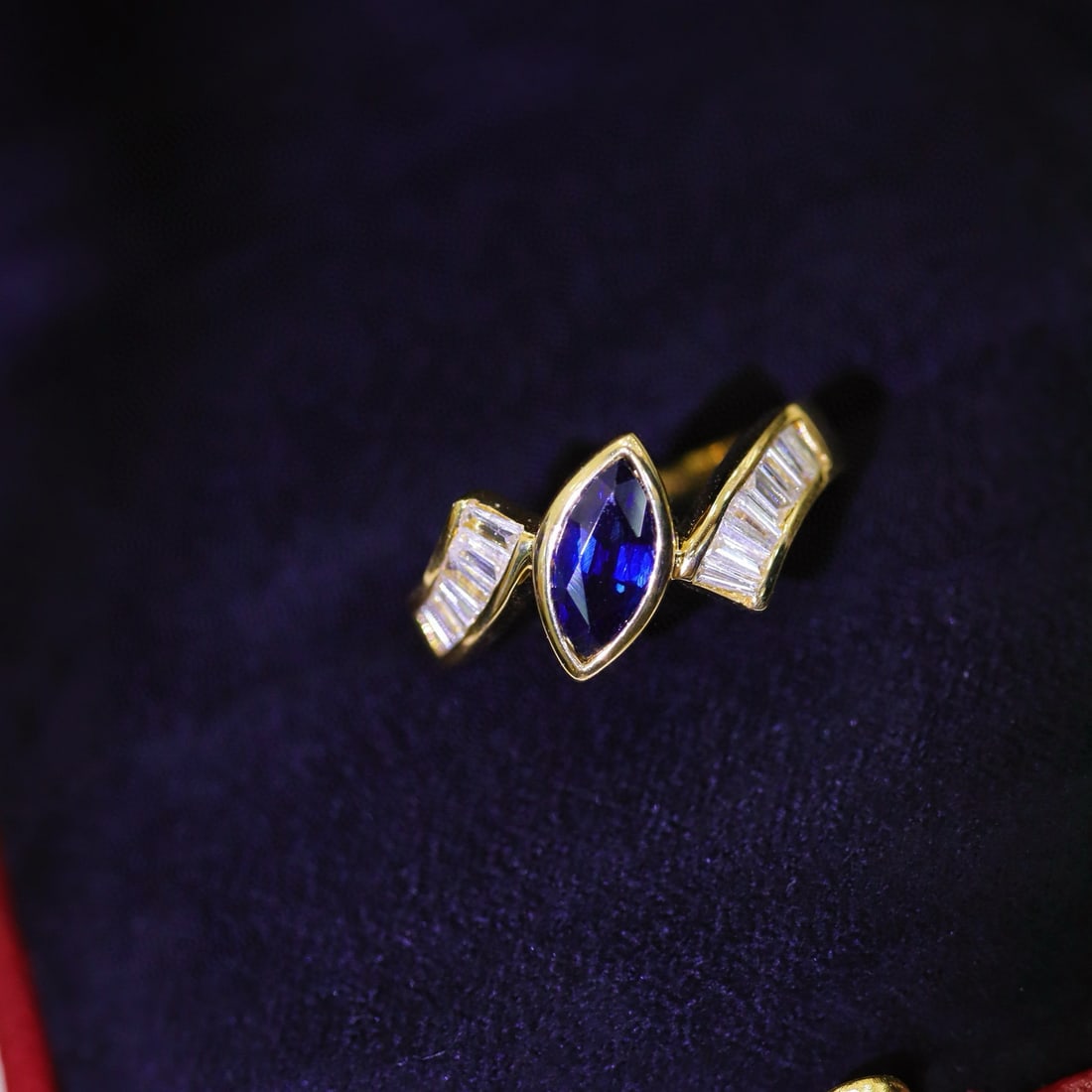 14k Gold 1.26 Ctw Natural Sapphire & Diamond Ring - 3