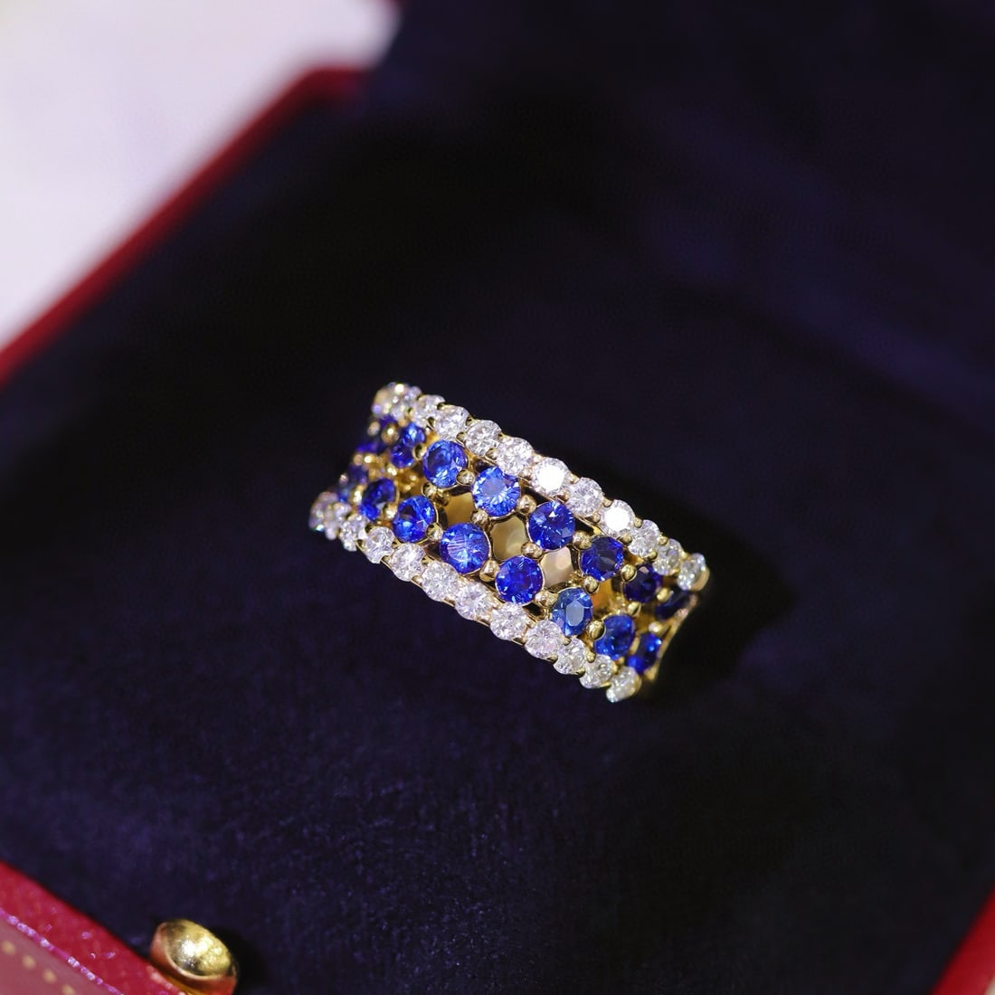 14k Gold 2.12 Ctw Natural Sapphire & Diamond Ring - 2