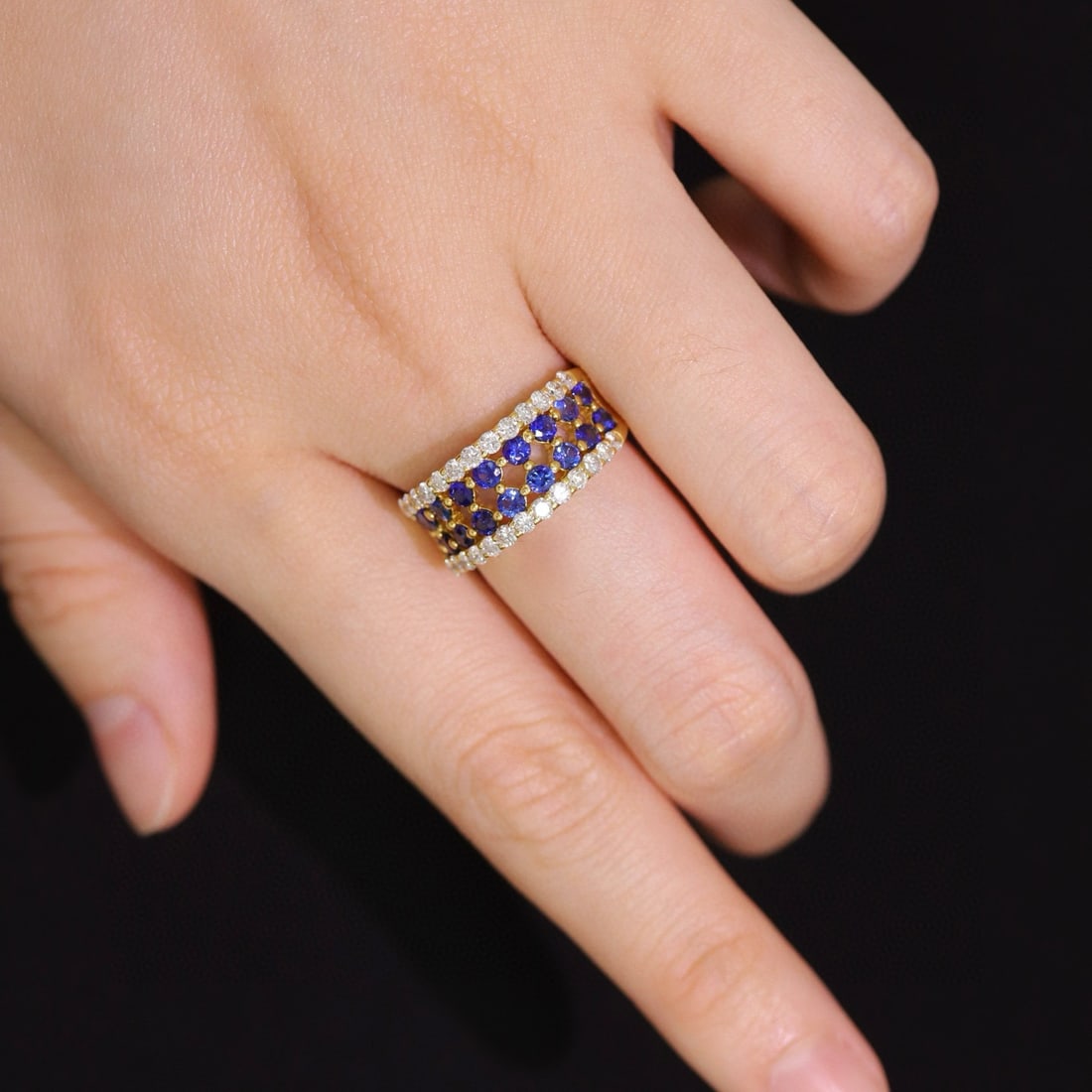 14k Gold 2.12 Ctw Natural Sapphire & Diamond Ring - 3