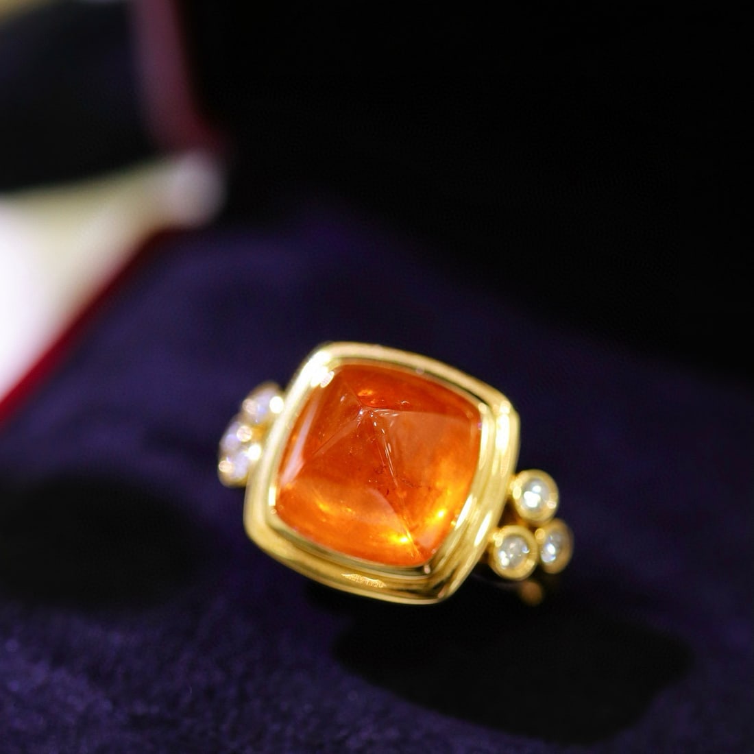 14k Gold 9.26 Ctw Natural Spessartine & Diamond Ring - 5