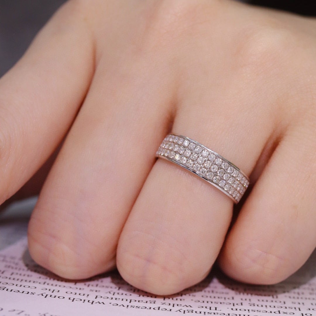 14k Gold 0.67 Ct Natural H Diamond Ring - 4