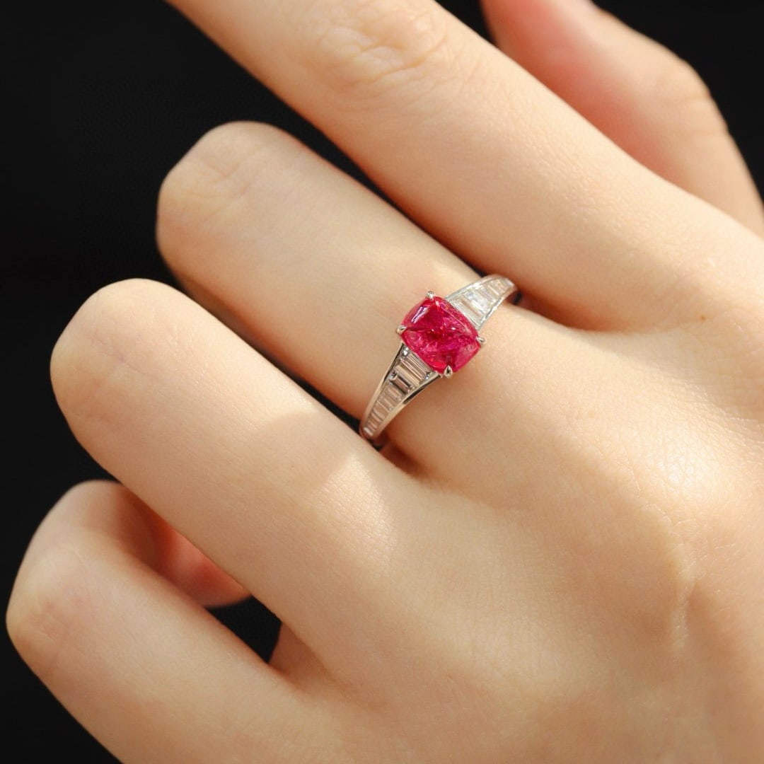 14k Gold 2.4 Ctw Natural Spinel & Diamond Ring - 7