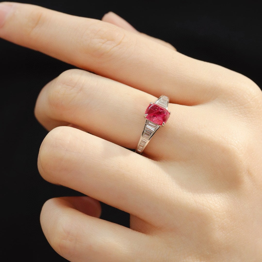 14k Gold 2.4 Ctw Natural Spinel & Diamond Ring - 8