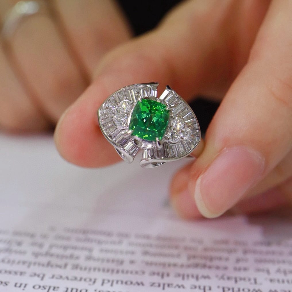 14k Gold 1.74 Ctw Natural Tourmaline & Diamond Ring - 4