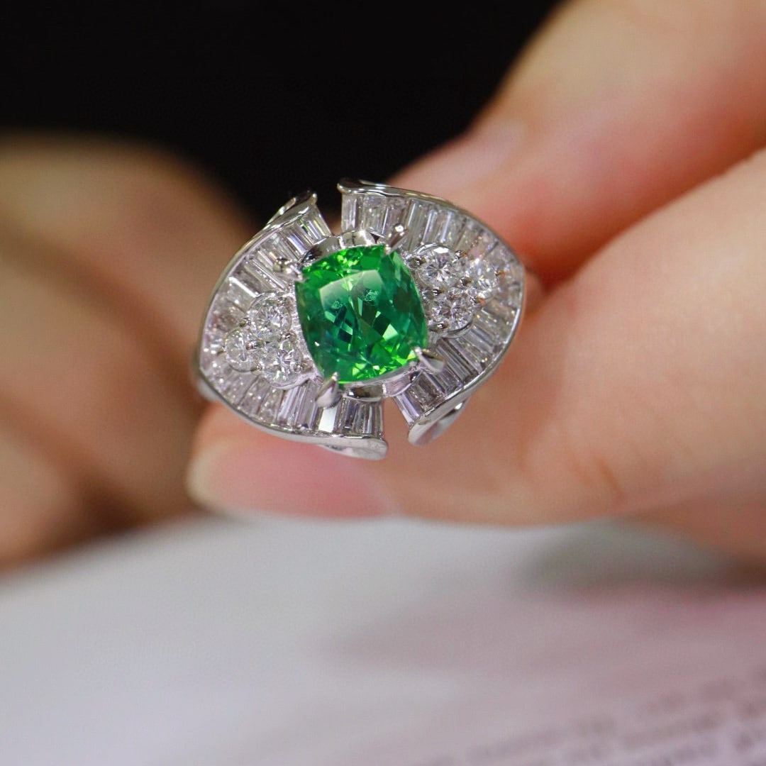 14k Gold 1.74 Ctw Natural Tourmaline & Diamond Ring - 6