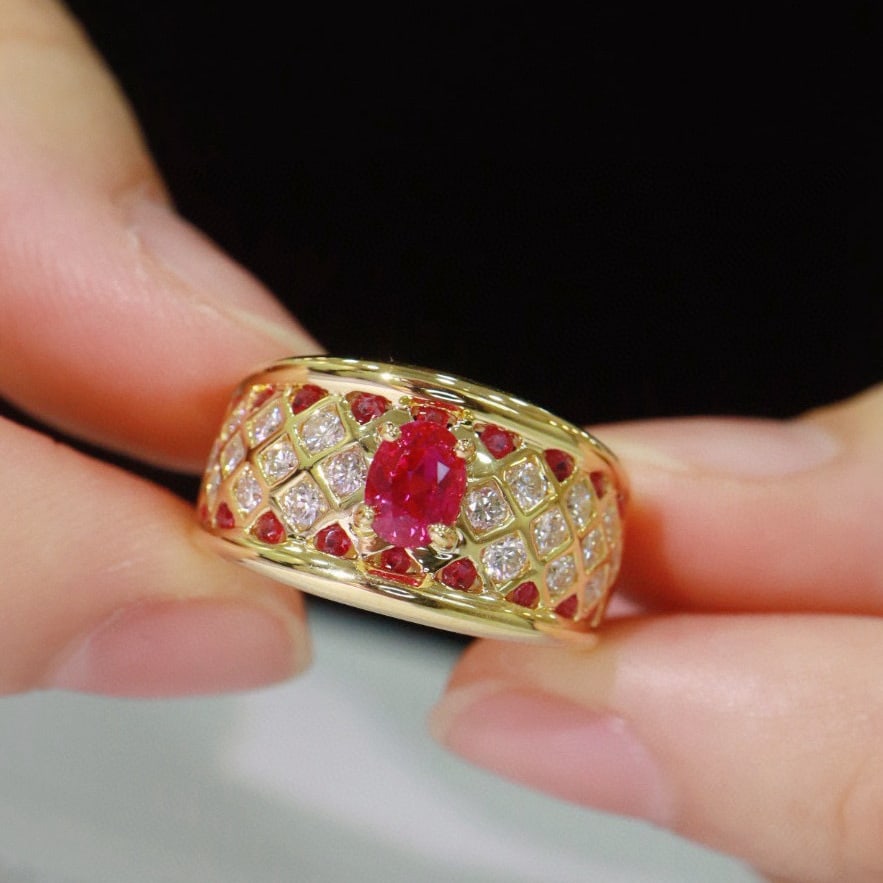 14k Gold 1.44 Ctw Natural Ruby & Diamond Ring - 2