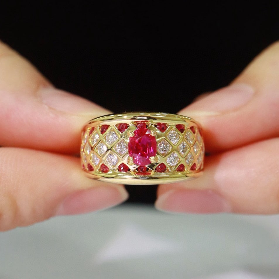 14k Gold 1.44 Ctw Natural Ruby & Diamond Ring - 4