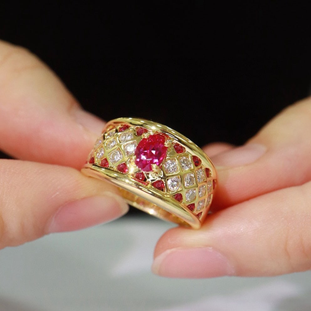 14k Gold 1.44 Ctw Natural Ruby & Diamond Ring - 5