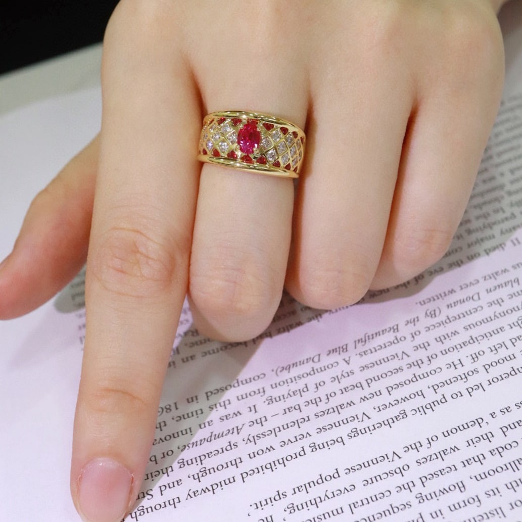 14k Gold 1.44 Ctw Natural Ruby & Diamond Ring - 6