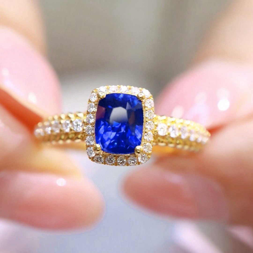 14k Gold 1.27 Ctw Natural Sapphire & Diamond Ring - 2