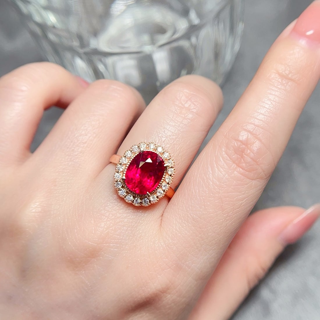 14k Gold 3.5 Ct Natural Tourmaline & Diamond Ring - 5