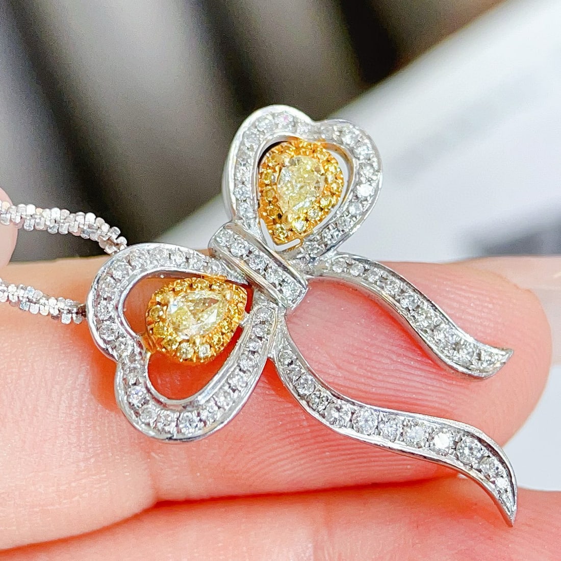 14k Gold 0.61 Ct Natural Color Diamond Pendant( Without Chain ) - 4