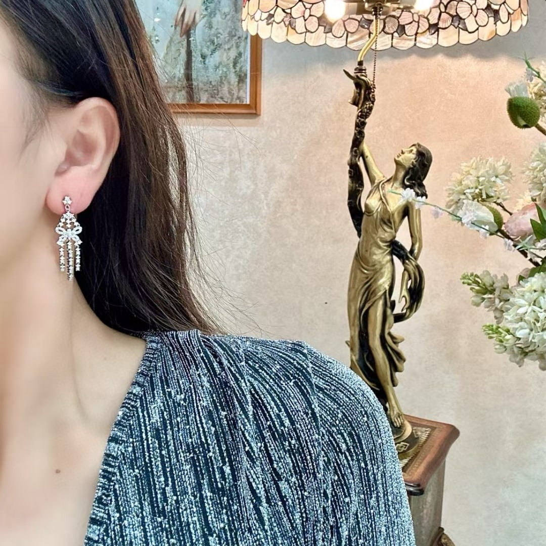 14k Gold 1.45 Ct Natural H Diamond Earrings - 4