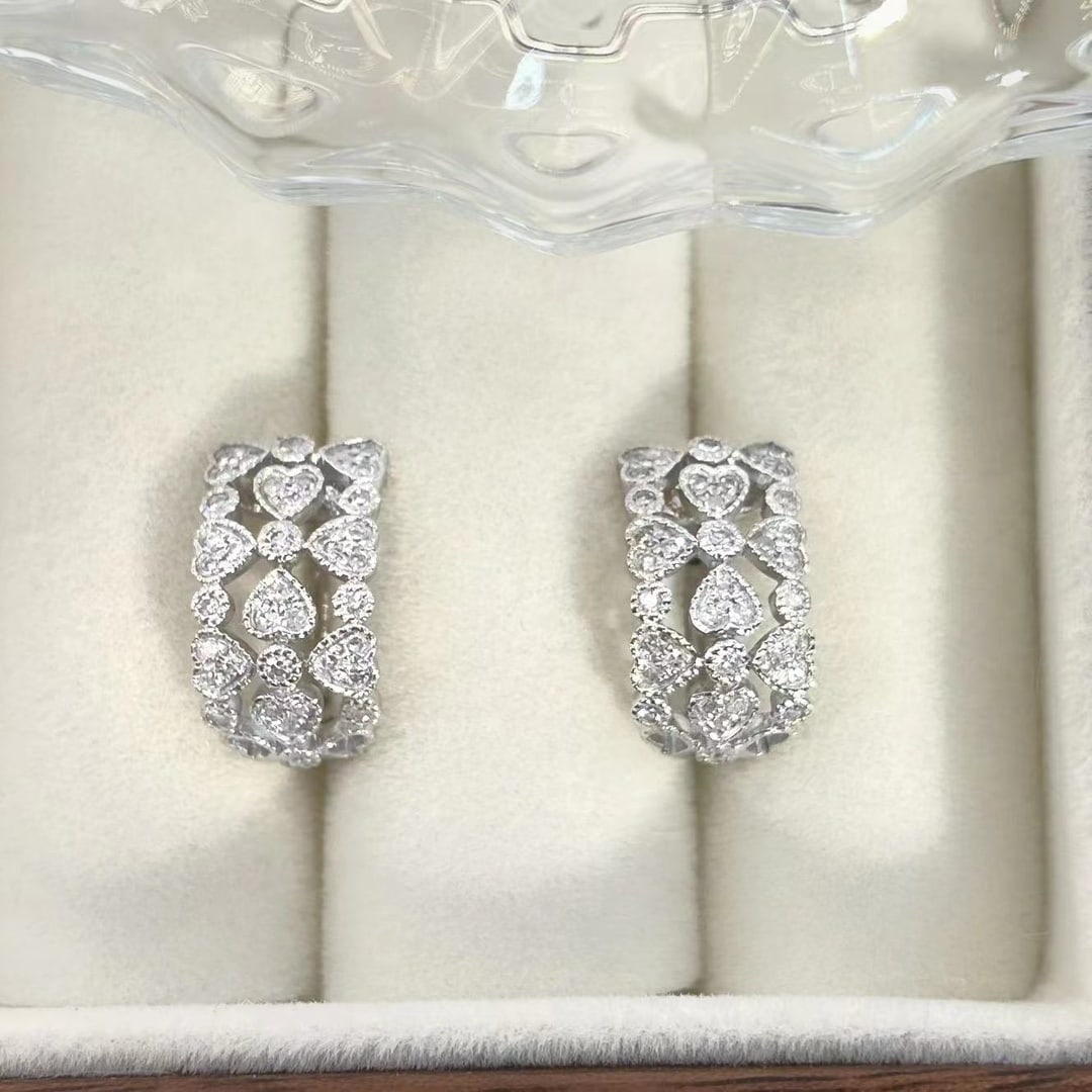 14k Gold 0.38 Ct Natural H Diamond Earrings - 2