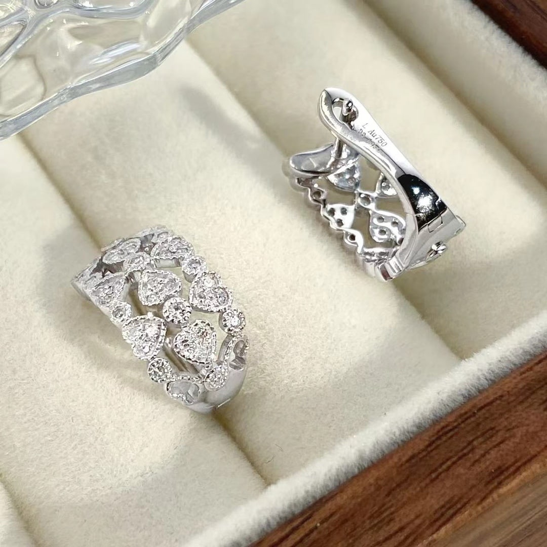 14k Gold 0.38 Ct Natural H Diamond Earrings - 3