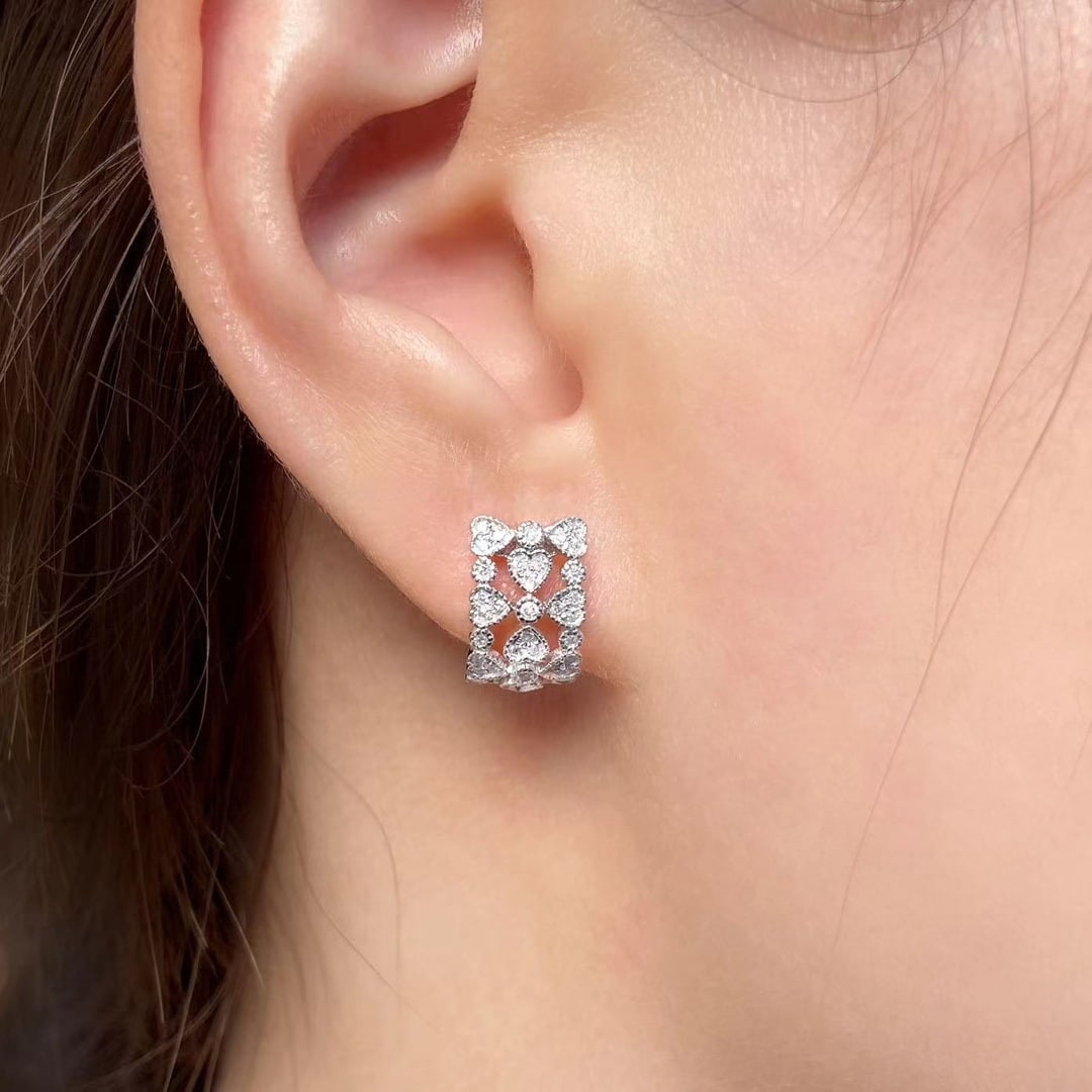 14k Gold 0.38 Ct Natural H Diamond Earrings - 4