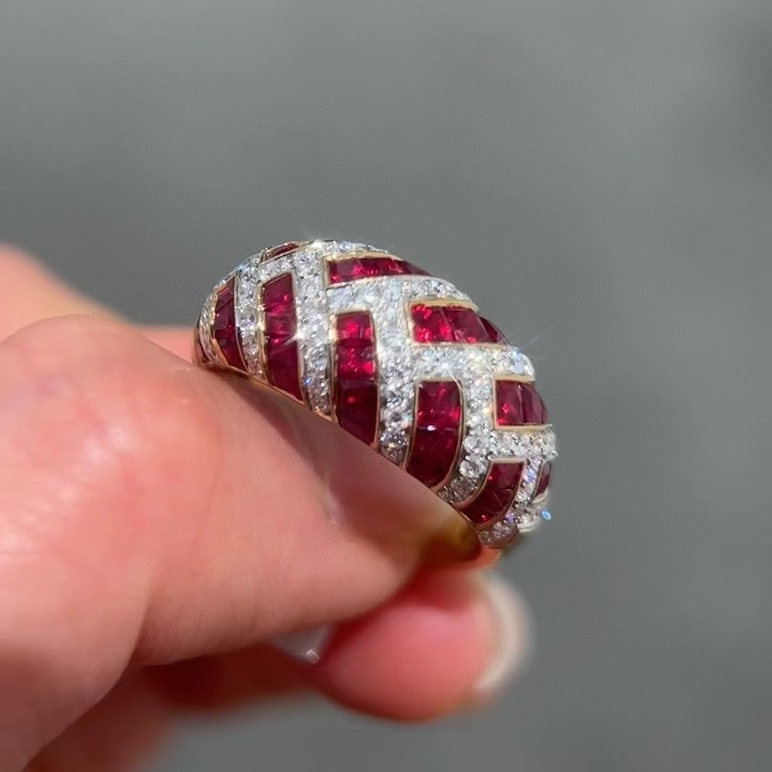 14k Gold 4.11 Ctw Natural Ruby & Diamond Ring - 4