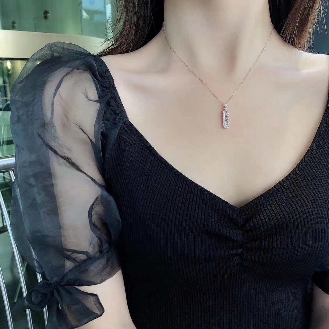 14k Gold 0.51 Ctw Natural H Diamond Pendant( Without Chain ) - 2