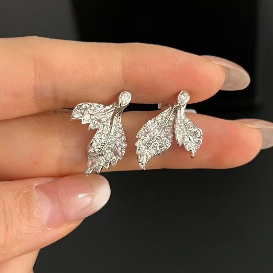 14k Gold 1.27 Ct Natural H Diamond Earrings - 3