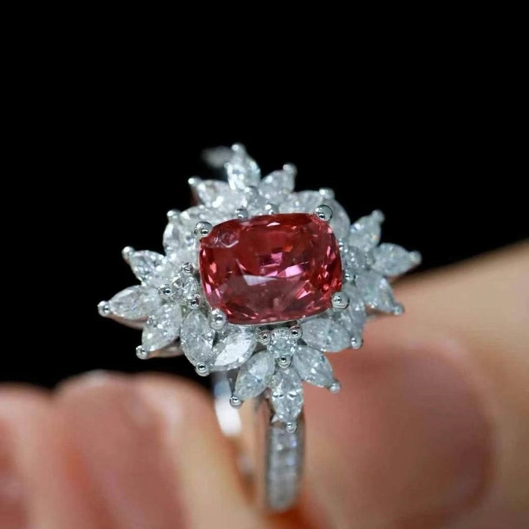 14k Gold 1.68 Ctw Natural Spinel & Diamond Ring - 2