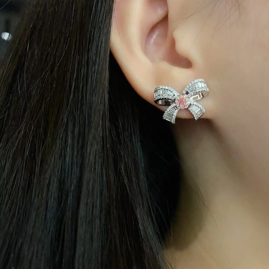 14k Gold 1.04 Ctw Natural Pink Diamond & Diamond Earrings - 3