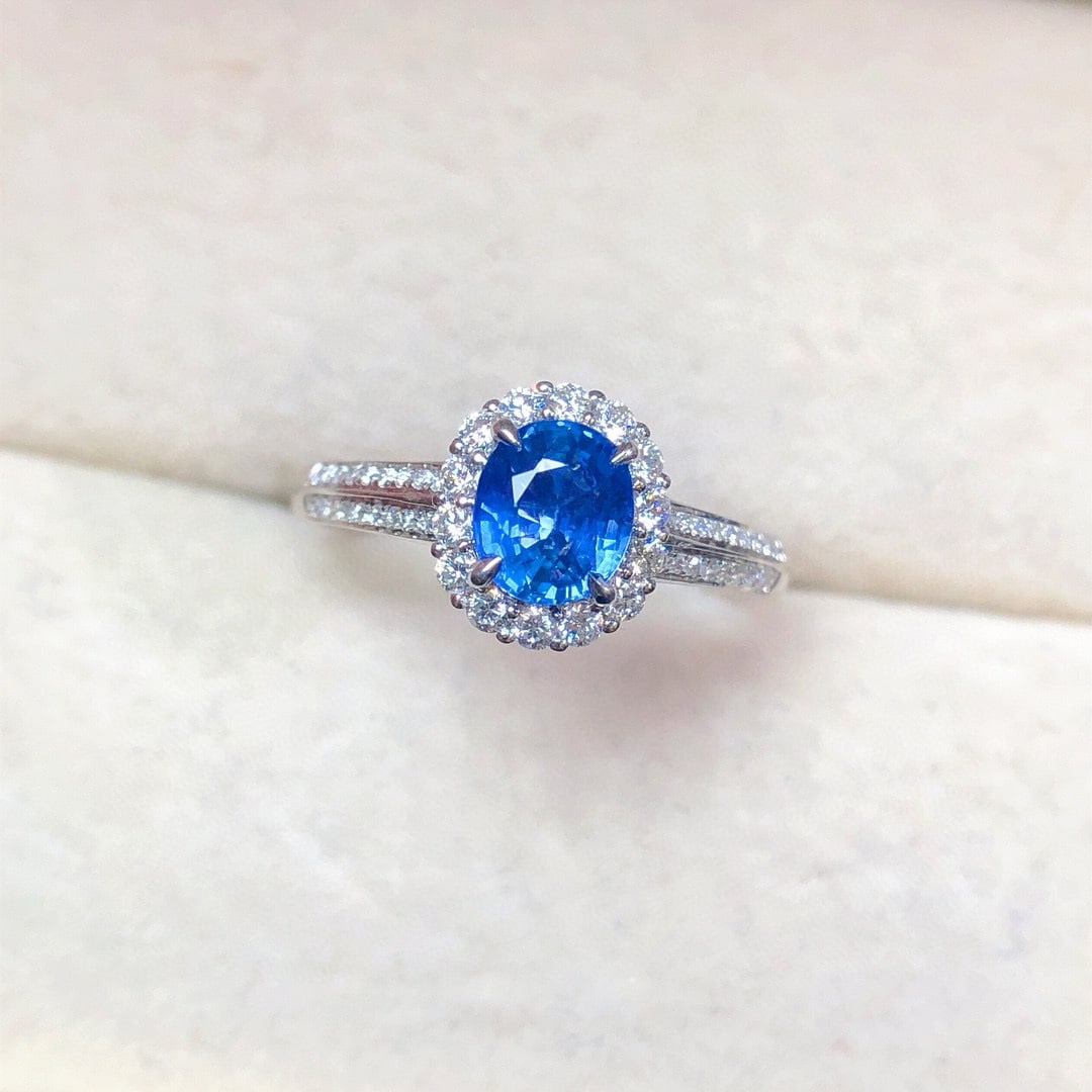 14k Gold 1.32 Ctw Natural Sapphire & Diamond Ring - 2