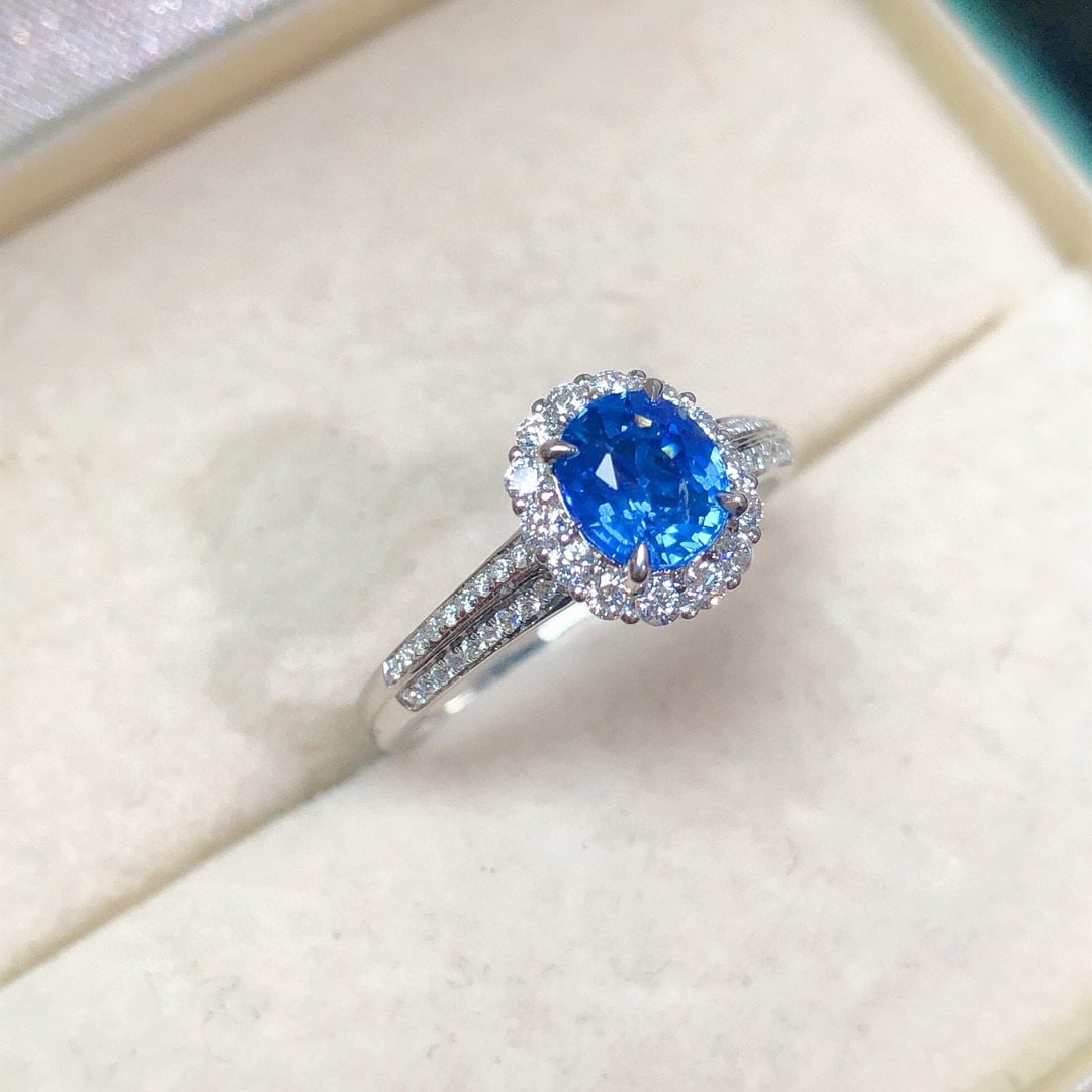 14k Gold 1.32 Ctw Natural Sapphire & Diamond Ring - 3