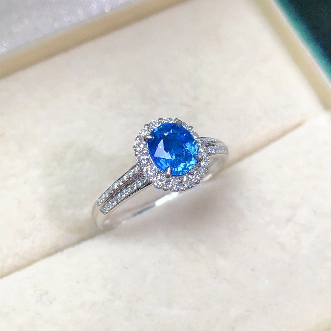 14k Gold 1.32 Ctw Natural Sapphire & Diamond Ring - 5