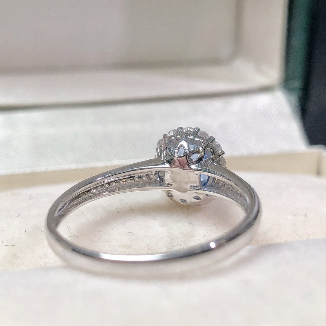 14k Gold 1.32 Ctw Natural Sapphire & Diamond Ring - 7