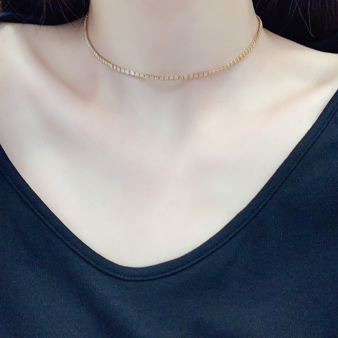 14k Gold 4 Ct Natural H Diamond Necklace - 5